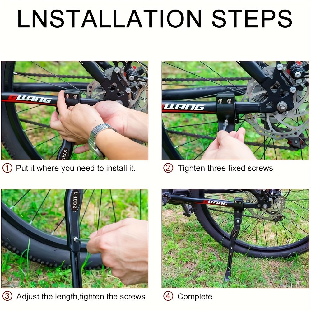 Adjustable Aluminum Alloy Bicycle Kickstand for Mountain & Road Bikes