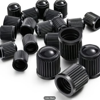 Black Plastic Wheel Tire Valve Stem Caps for Bicycles