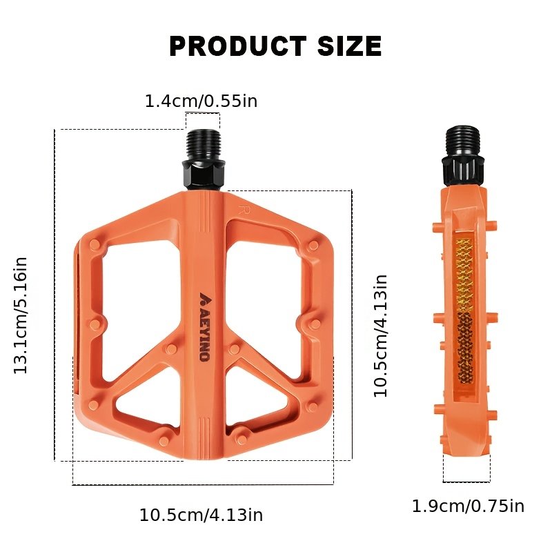 AEYINO Ultralight Wide Flat Bicycle Pedals Anti-Slip Platform with DU Bearings