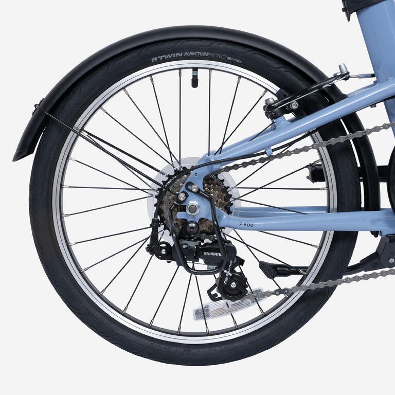Folding Bike Fold 500 20 Inch 7-Speed Urban Folding Bicycle – Indigo